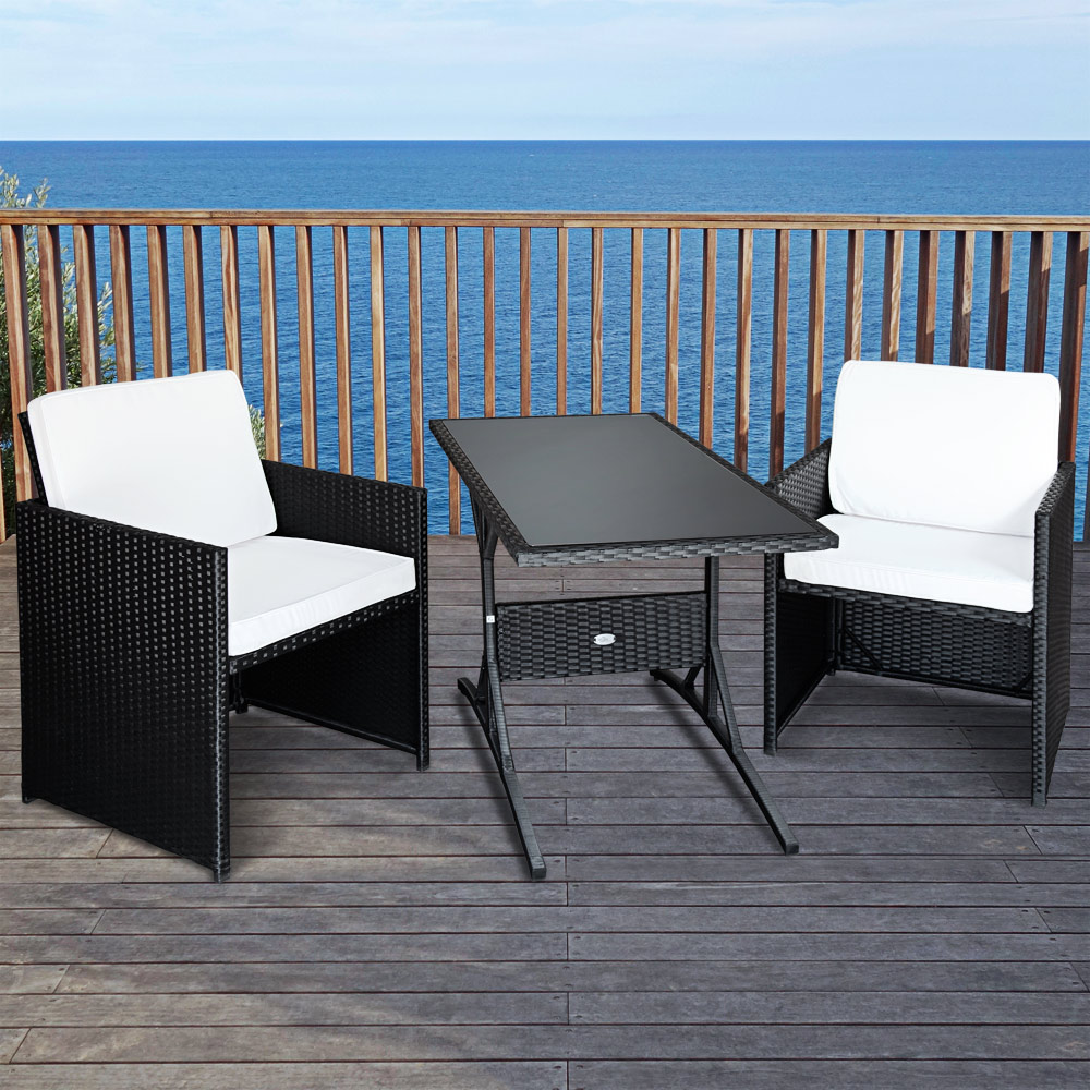 Poly Rattan Sitzgruppe Balkon Set 3 teilig Balkonmöbel ...