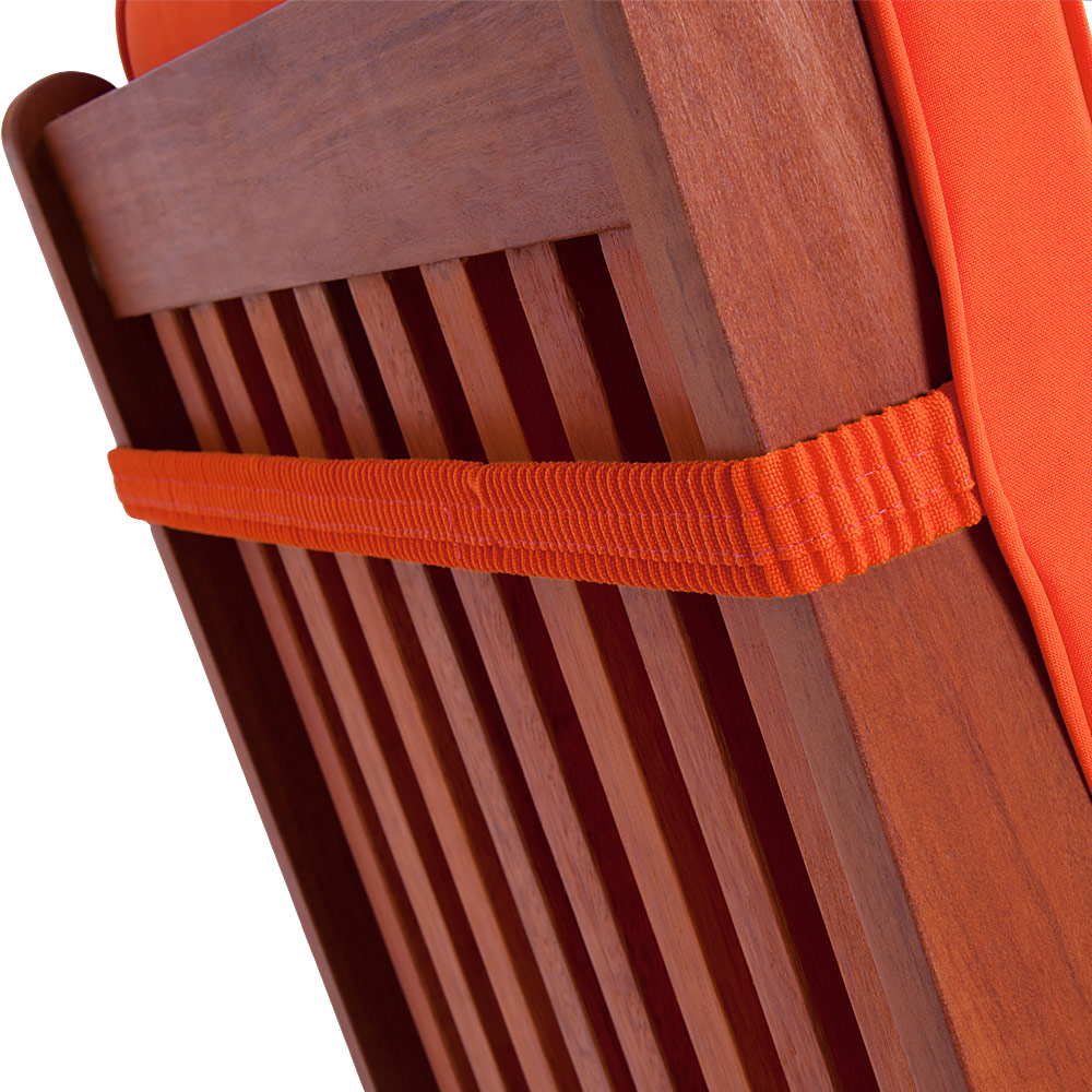 6x Garden Chair Cushions Seat Pads Recliner High Back Chairs Outdoor Ties ORANGE eBay