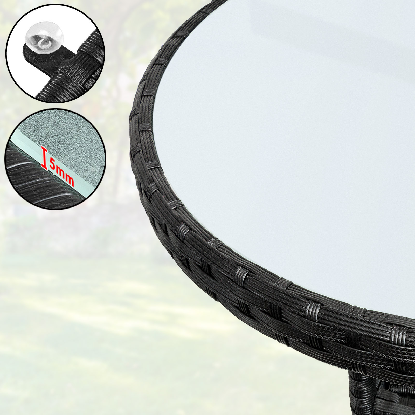 Poly Rattan Beistelltisch Balkontisch Gartentisch Tisch Garten Mobel Rund O60cm Ebay