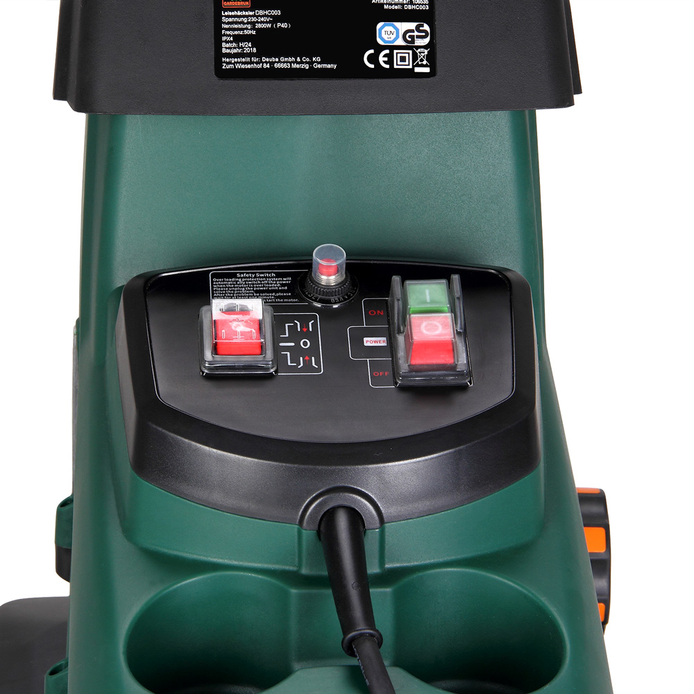 Broyeur à Végétaux électrique Silencieux 2800 W 60 L Hyundai
