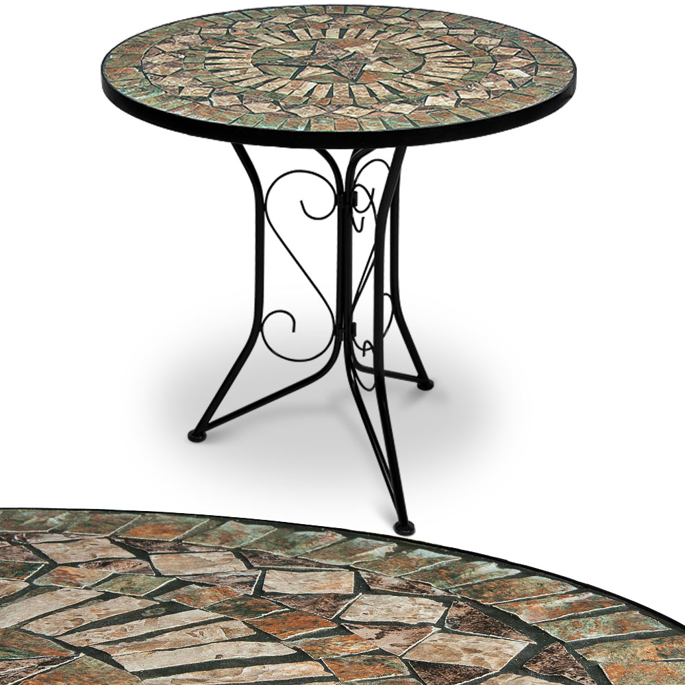 Mosaiktisch Gartentisch Bistrotisch Mosaik Beistelltisch Tisch Malaga