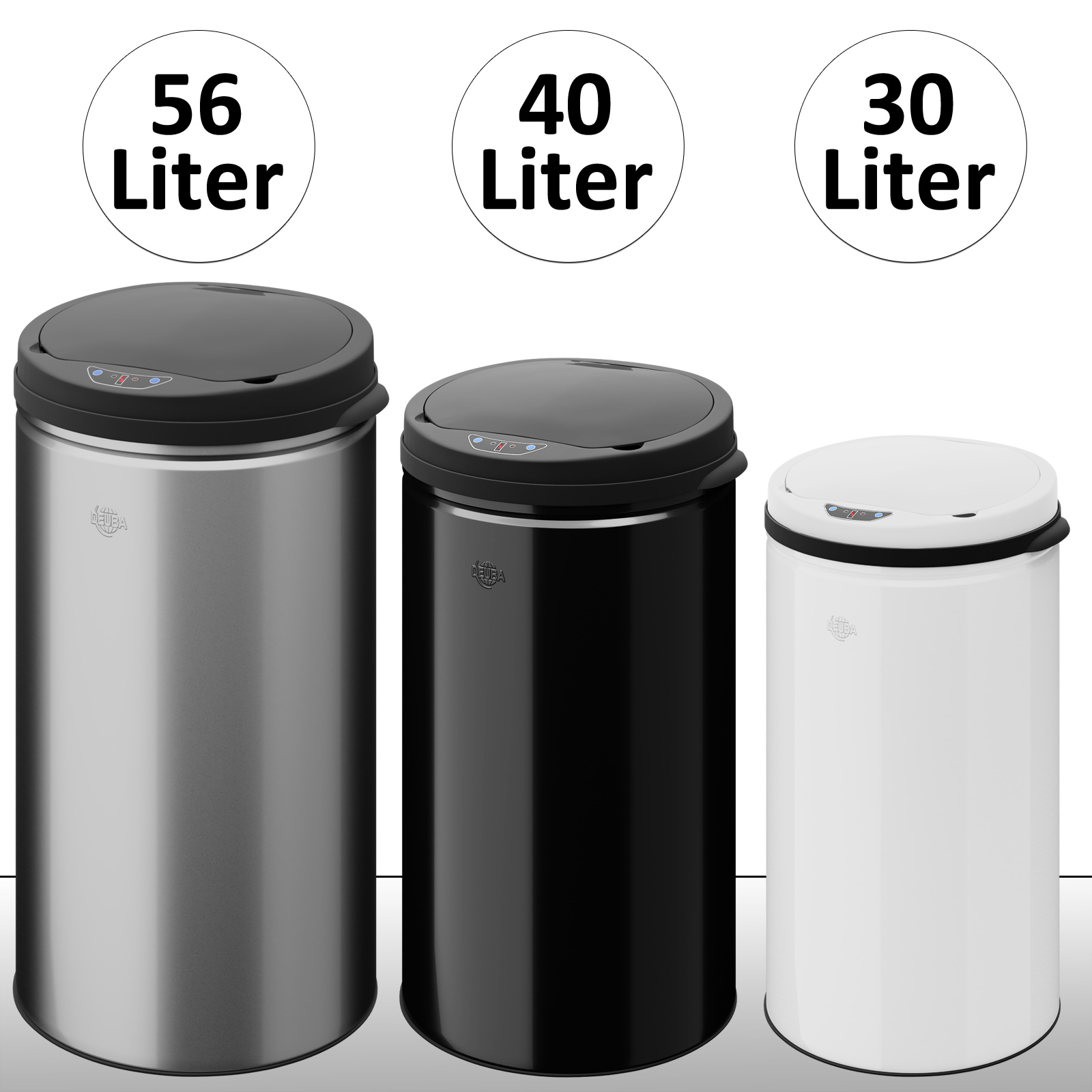 30L Sensor Mülleimer Automatik Abfalleimer Papierkorb Edelstahl Müllbehälter