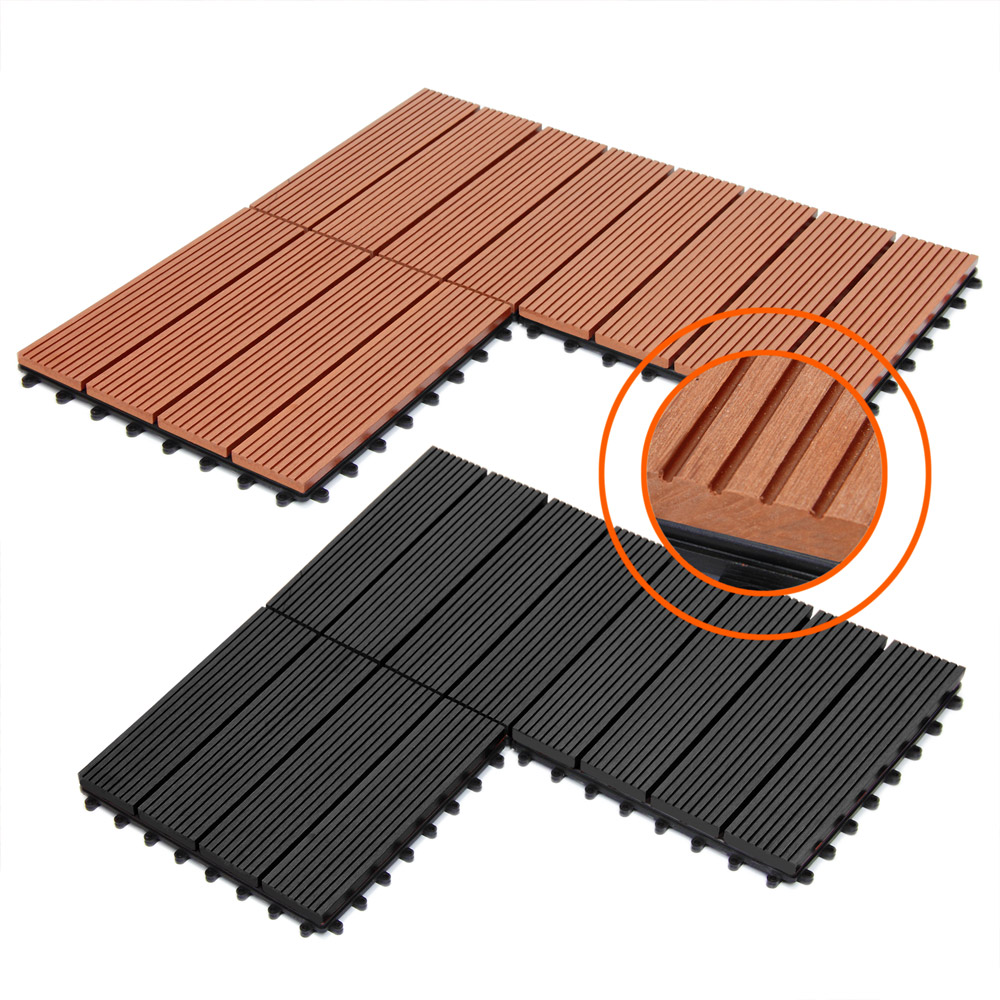 1m² o. 3m² Terrassenfliesen Holzfliesen 30x30cm Balkon Fliesen Terrasse