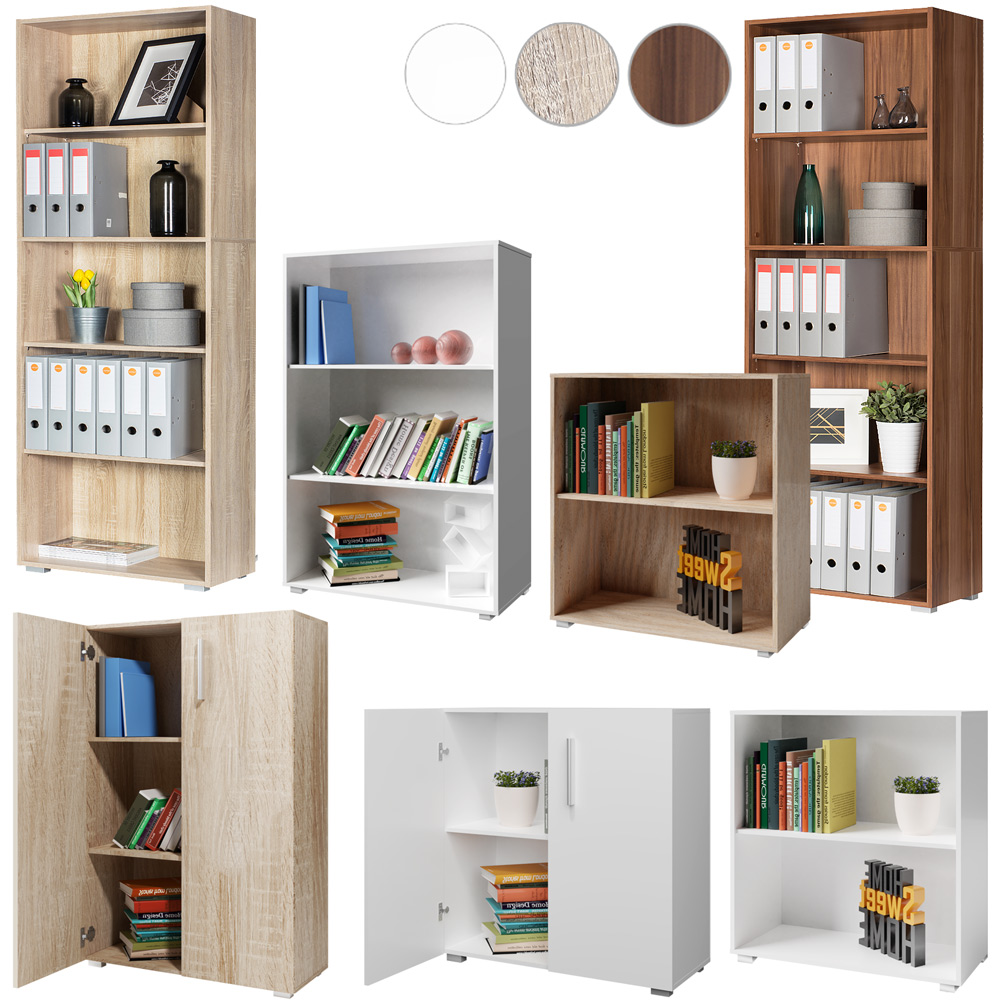 Bookshelf Tall Display Cupboard Storage Wooden Office Home Unit Rack Shelves